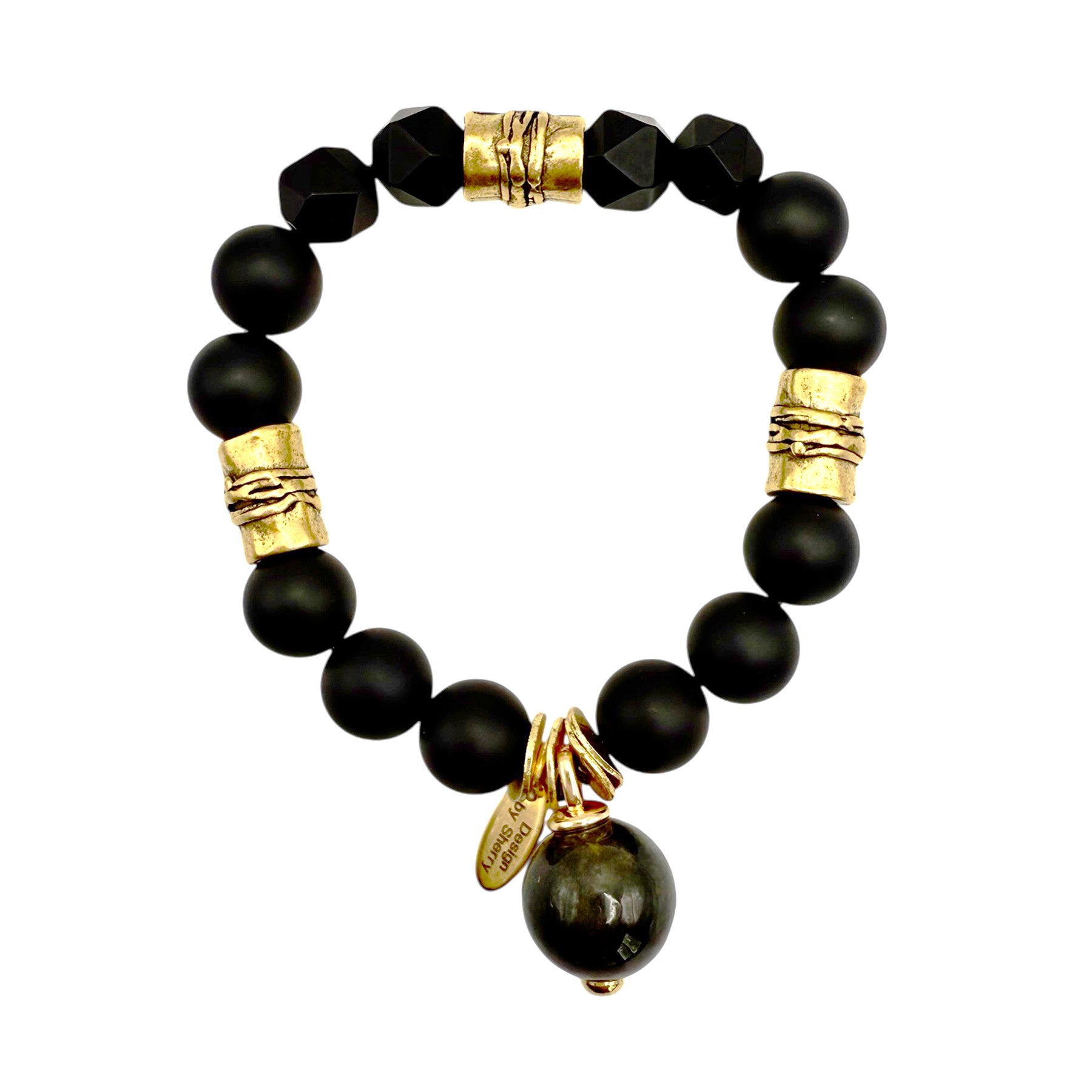 BLACK ONYX WITH 12K BRACELET