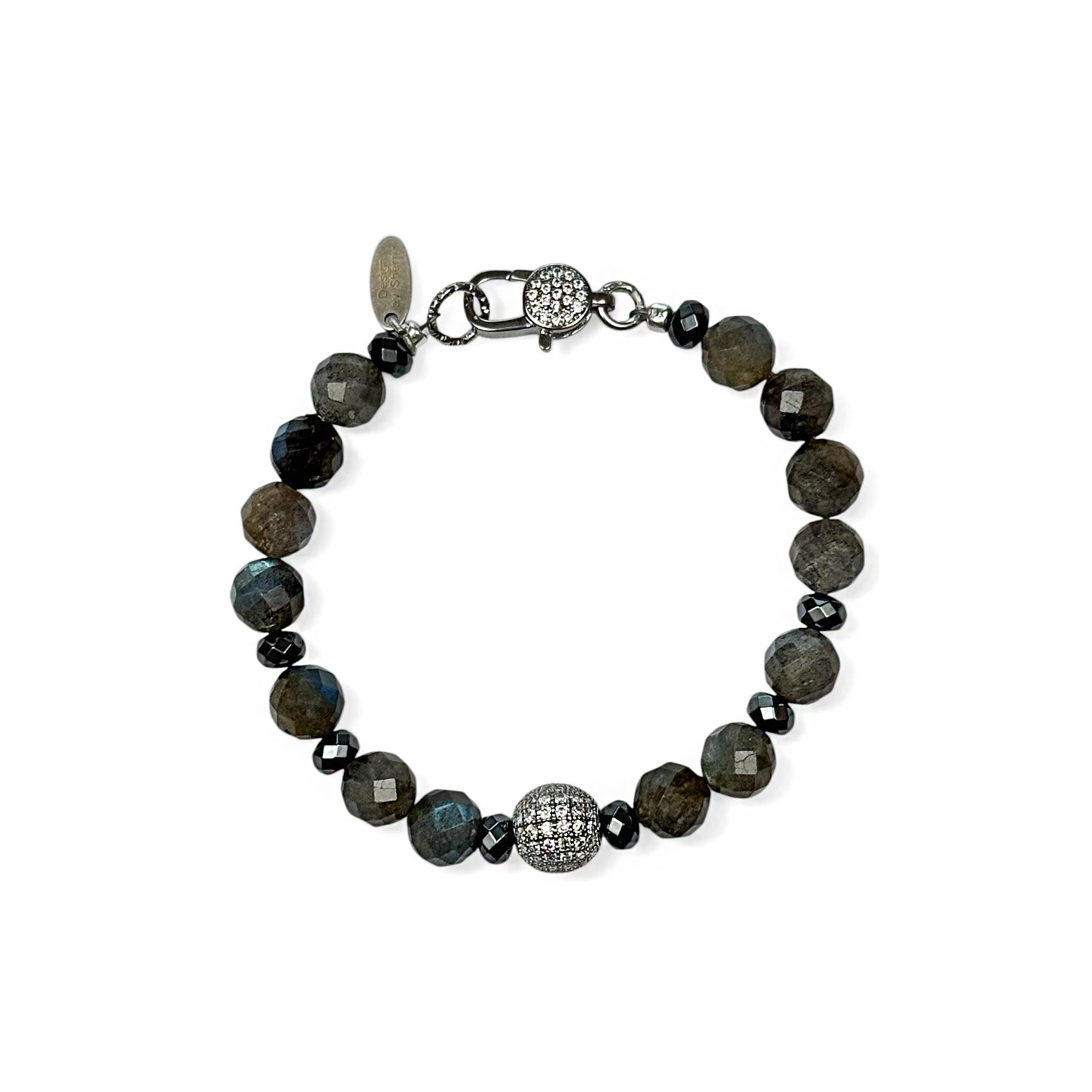 LABRADORITE BRACELET WITH SILVER CLASP