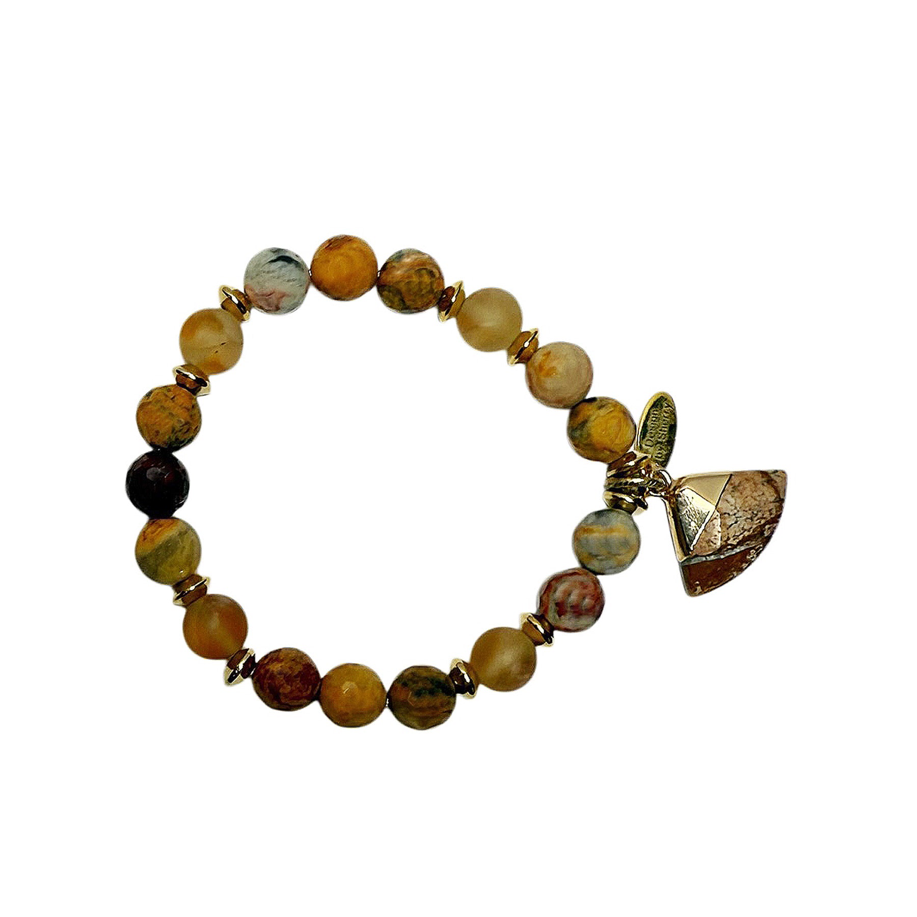 CRAZY.LACE AGATE BRACELET WITH CHARM