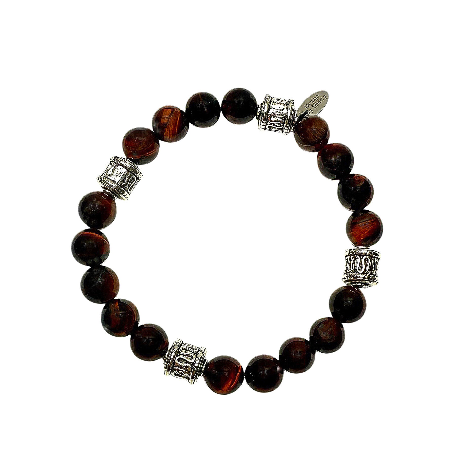 MEN'S TIGER EYE AND SILVER BRACELET