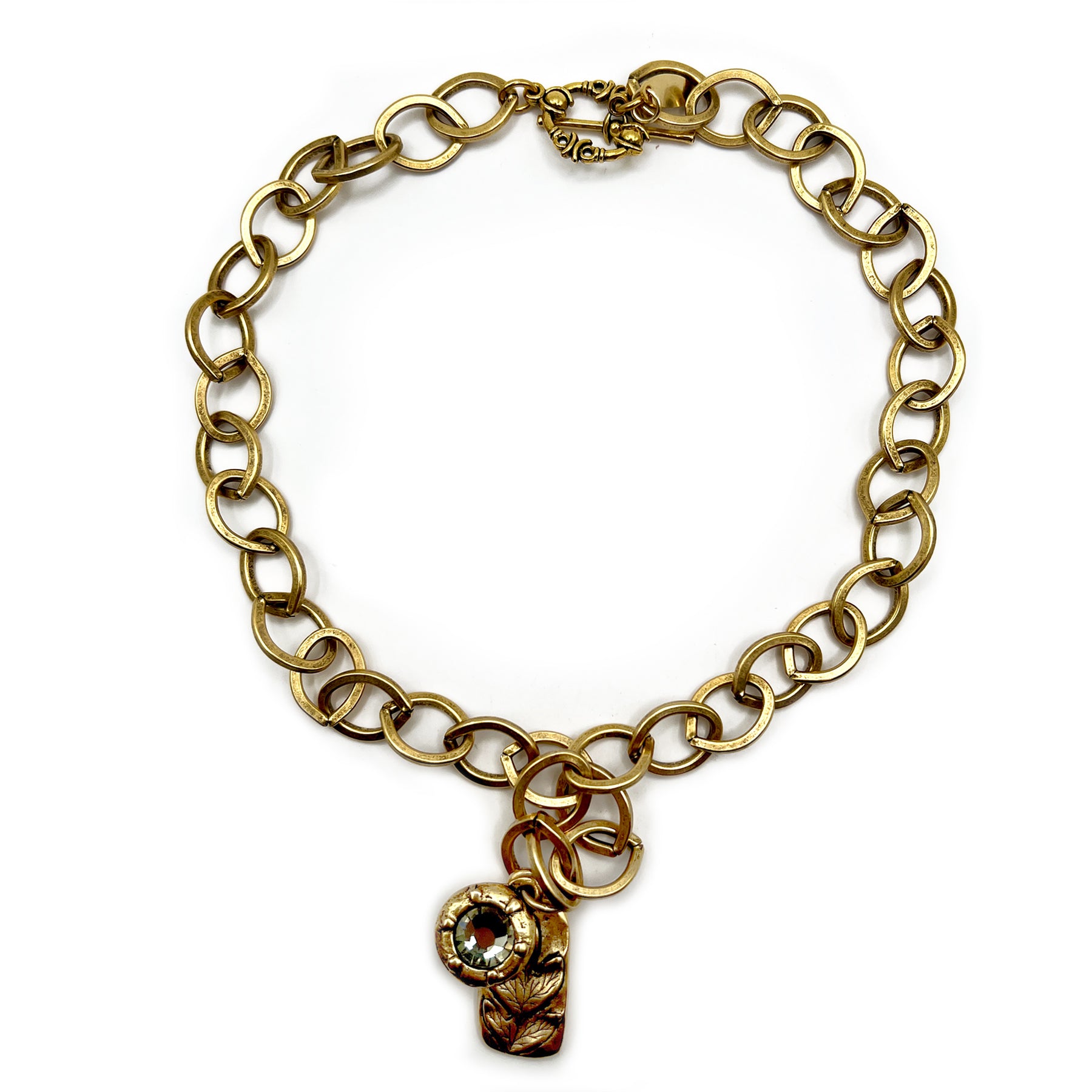 GOLD CHAIN  NECKLACE WITH CHARMS  18"